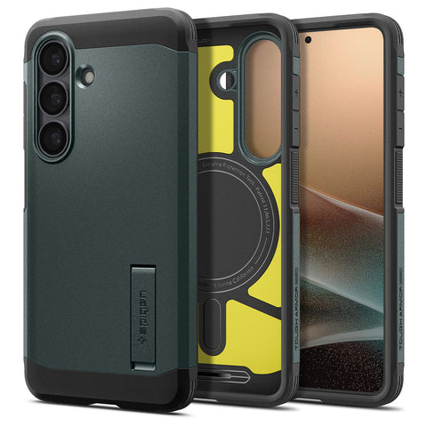 Spigen Galaxy S26 Plus Tough Armor (MagFit) Case (Abyss Green)