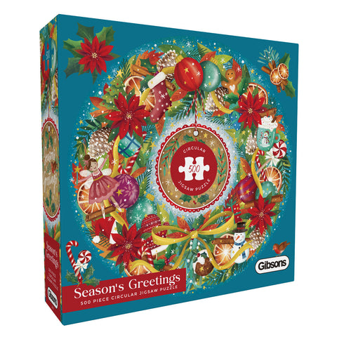 Gibsons 500pc Seasons Greetings Circular Puzzle