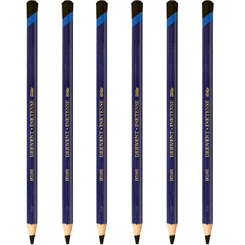 Derwent Inktense Pencil Ink Black 2200 Pack 6