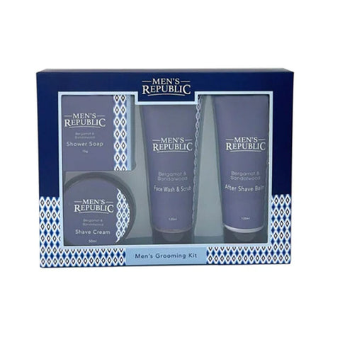 Men's Republic Grooming Kit - Shave and Cleanse Gifting Travel Set 4pc