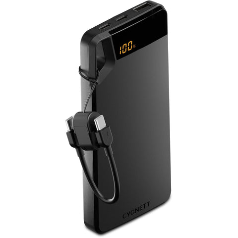 Cygnett Boost 4S 20W Power Bank 10K with Lanyard Cable (Black)