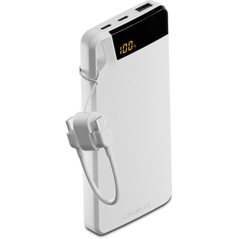 Cygnett Boost 4S 20W Power Bank 10K with Lanyard Cable (White)