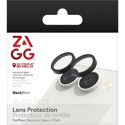 ZAGG InvisibleShield Glass Elite CameraRing Protectors for Galaxy Z Flip8 (Black)