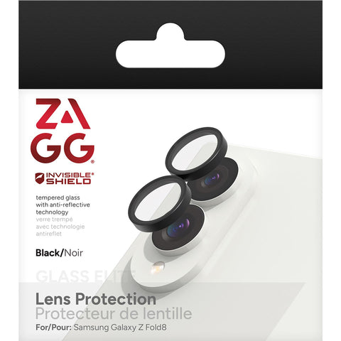 ZAGG InvisibleShield Glass Elite CameraRing Protectors for Galaxy Z Fold8 (Black)