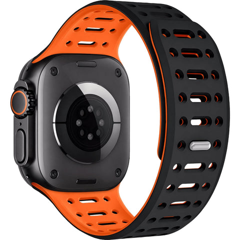Crest Sports Watch Strap for Apple Watch 42-49mm (Black Orange)