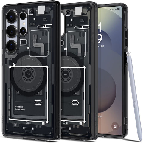 Spigen Samsung Galaxy S25 Ultra Ultra Hybrid (MagFit) Zero One Case - Zero One Black