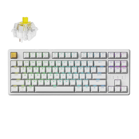 Keychron J4 QMK Wireless Mechanical Keyboard RGB Super Switch Hot-Swappable Banana Switch (White)