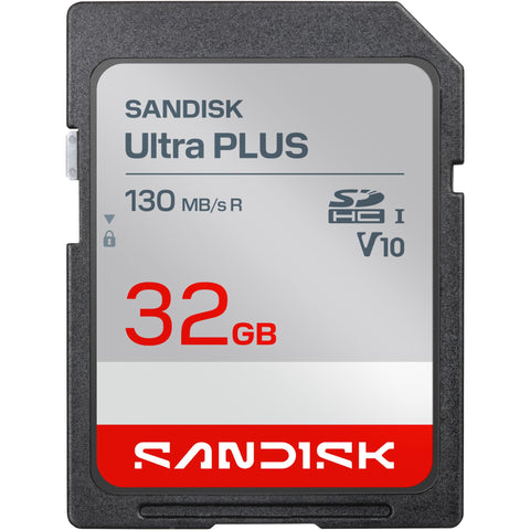 SanDisk Ultra PLUS SDHC 32GB 130MB/s Memory Card
