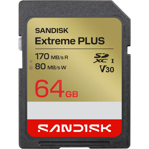 SanDisk Extreme PLUS SDXC 64GB 170MB/s Memory Card