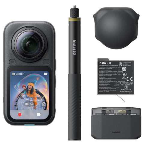 Insta360 X6 8K 360 Action Camera Essentials Bundle (Midnight Black)