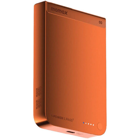 Momax 1-Power S.Pass 2 10kmAh Qi2.2 Magnetic Wireless Power Bank (Orange)