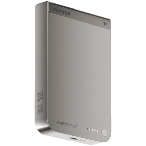 Momax 1-Power S.Pass 2 10kmAh Qi2.2 Magnetic Wireless Power Bank (Titanium)