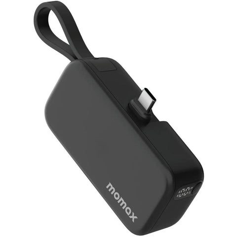 Momax 5000mAh Built-in Foldable USB-C Battery Pack (Black)