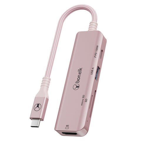 BONELK Long-Life USB-C 5in1 Multiport Hub (Blush)