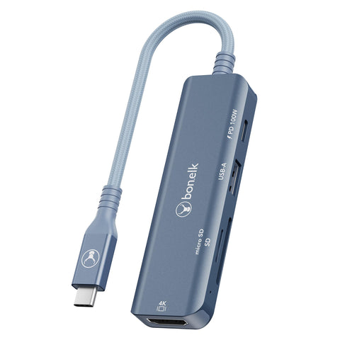 BONELK Long-Life USB-C 5 in1 Multiport Hub (Indigo)