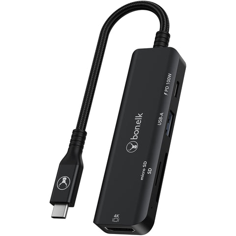 BONELK Long-Life USB-C 5 in1 Multiport Hub (Black)