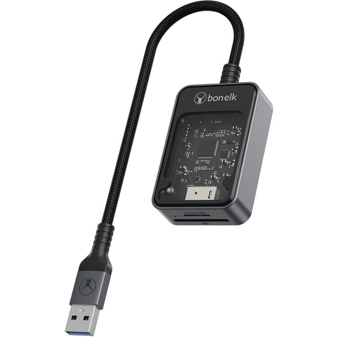 Bonelk Vision Long-Life USB-A to MicroSD/SD Adapter (SG/Clear)