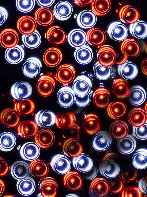 Christmas Warehouse - LITF0306 300 Red & Cool White LED String Fairy Lights 8 Function With Timer | 15m Red & Cool White