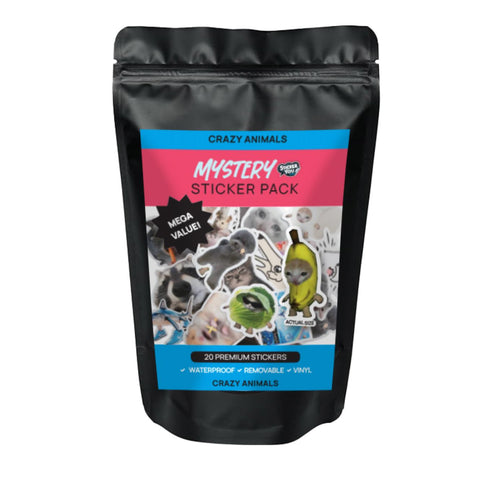 Crazy Animals - Mystery Vinyl Sticker Pack