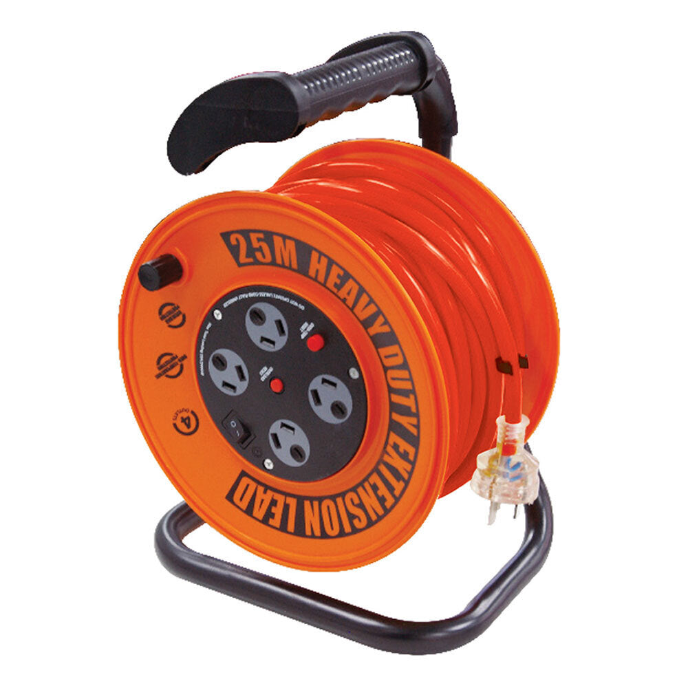 Ultracharge 25m Tradesman Extn Reel 10A Power Plug Extension Cord Swit JB HiFi