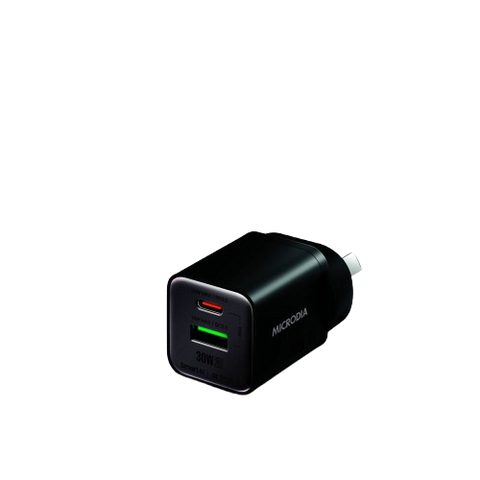 Microdia SmartCube Nano 30W Dual Port GaN Wall Charger (Black)