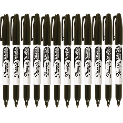 Sharpie Pack 12 Rub-A-Dub Laundry Marker Permanent 1.0mm (Black)