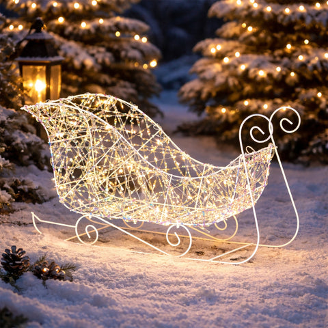 Lexi Lighting 30x50cm Iridescent Gliter Light up Sleigh