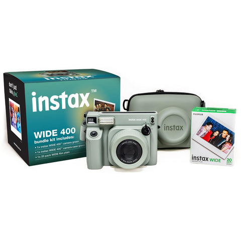 FujiFilm instax WIDE 400 Instant Camera Bundle (Green)