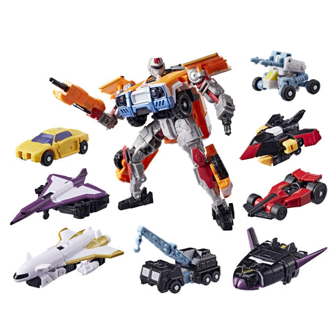 Transformers - Age Of The Primes: Voyager Class Powerlinx Red Alert and 8 Mini-Con Pack