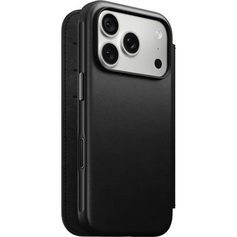 NOMAD Leather Folio Case for iPhone 18 Pro (Black ECCO)