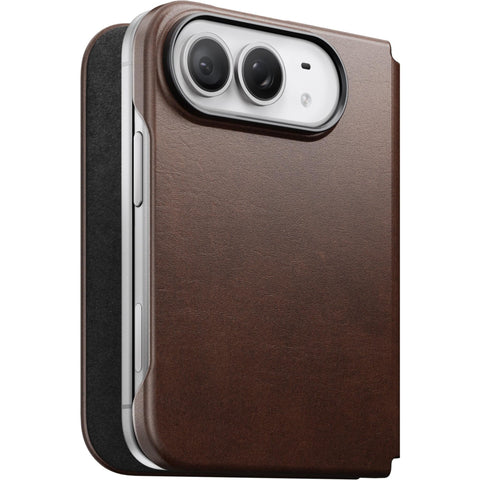NOMAD Traditional Folio Case for iPhone Duo (Rustic Brown Horween)