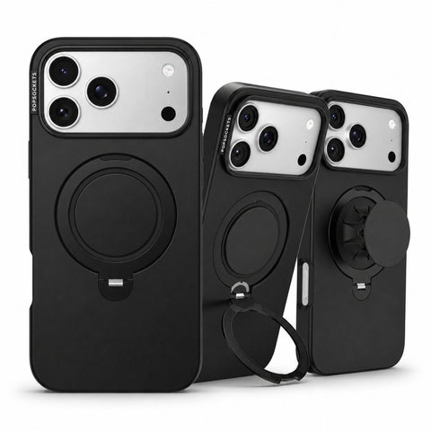 PopSockets Low-Pro MagSafe Protective Case with Built-in Grip Stand for iPhone 18 Pro Max (Black)
