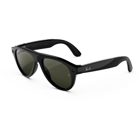 Ray-Ban Meta (Gen 3) Aviator (Shiny Black/Polarised Green Lenses)