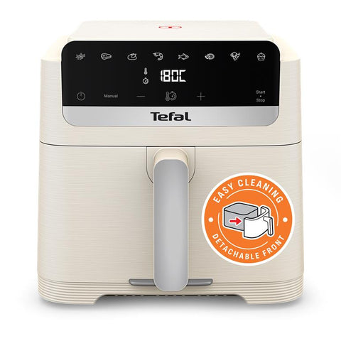 Tefal Easy Fry Mega Compact 7.5L Rise Detachable Front Air Fryer (White)
