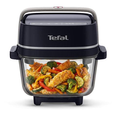 Tefal Crisp & Go Portable Glass Air Fryer (Black)