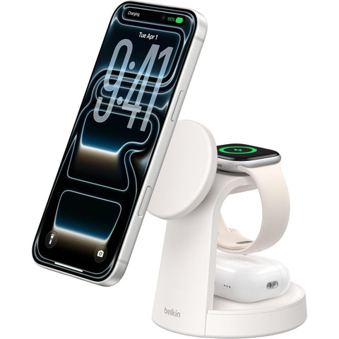Belkin UltraCharge 3-in-1 Charging Stand (Sand)