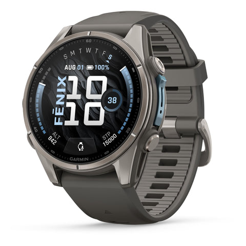 Garmin fenix 9 43mm (Titanium with Pebble Gray Silicone Band)