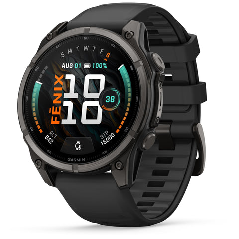 Garmin fenix 9 47mm (Carbon Grey DLC Titanium with Black Silicone Band)
