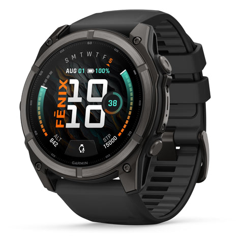 Garmin fenix 9 51mm (Carbon Gray DLC Titanium with Black Silicone Band)