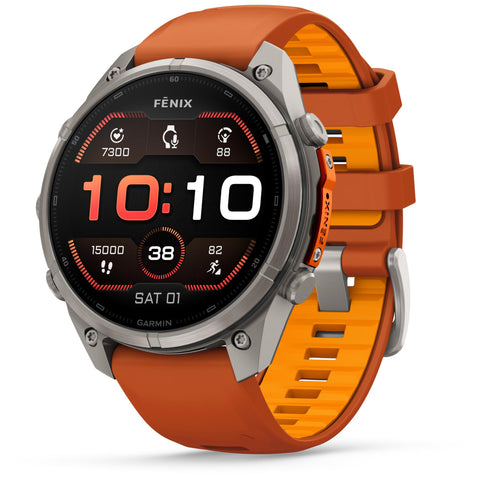 Garmin fenix 9 Pro 47mm (Titanium with Autumn Orange/Spark Orange Silicone Band)