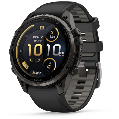 Garmin fenix 9 Pro 47mm with inReach Connectivity (Carbon Grey DLC Titanium with Black/Pebble Gray S