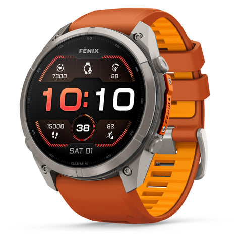 Garmin fenix 9 Pro 51mm (Titanium with Autumn Orange/Spark Orange Silicone Band)