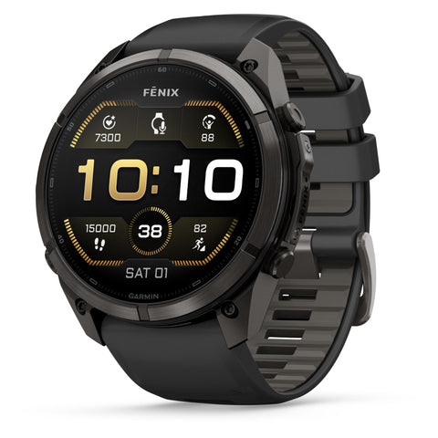 Garmin fenix 9 Pro 51mm (Carbon Gray DLC Titanium with Black/Pebble Gray Silicone Band)