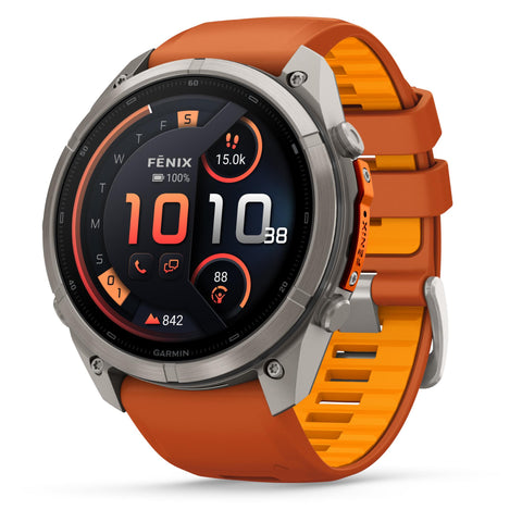 Garmin fenix 9 Pro 51mm with inReach Connectivity (Titanium with Autumn Orange/Spark Orange Silicone Band)