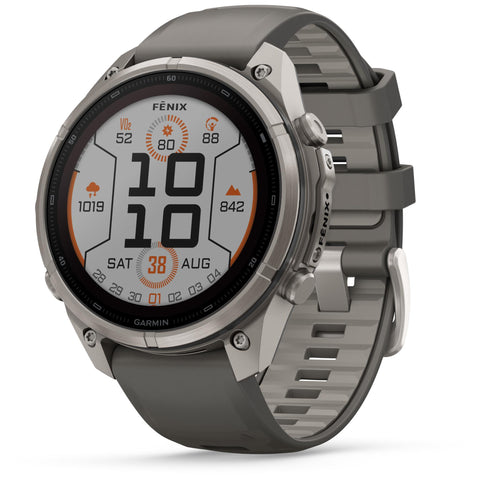 Garmin fenix 9 Pro 47mm Solar (Titanium with Pebble Gray Silicone Band)