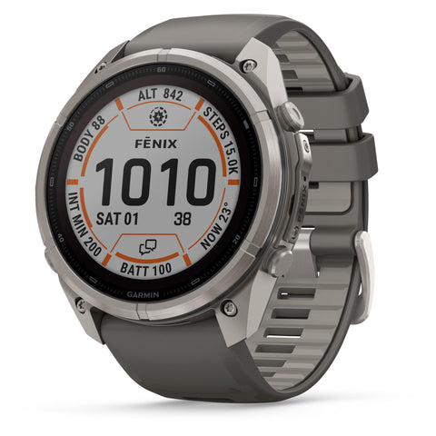 Garmin fenix 9 Pro 51mm with inReach Connectivity Solar (Titanium with Pebble Gray Silicone Band)