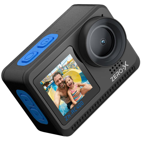 Zero-X ZX-AC400 4K UHD Waterproof Action Camera with Dual-Screen & Wi-Fi