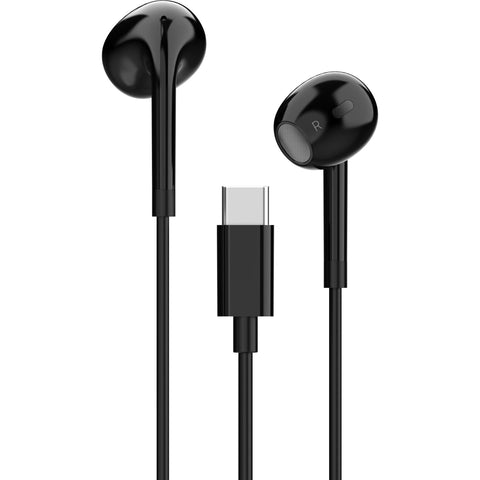 XCD Wired USB-C Semi-In-Ear Headphones (Black)