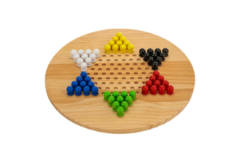 Jenjo Games Wooden Giant Chinese Checkers & Solitaire Game - 60cm