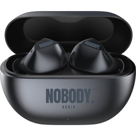NOBODY VP4 Pro ANC Premium Earbuds With Call Clarity & Qualcomm aptX (Black Metallic)